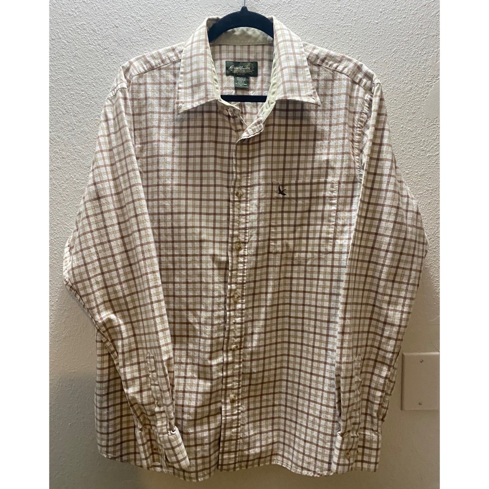 Eddie Bauer lot of 2 Mens Large Plaid Long Sleeve Button Down Shirt Size - Picture 3 of 13